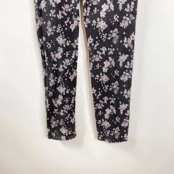 Epic Threads Girls Floral Skinny Jeans Sz 16 Gray Baby Pink Distressed Stretch - Picture 9 of 12